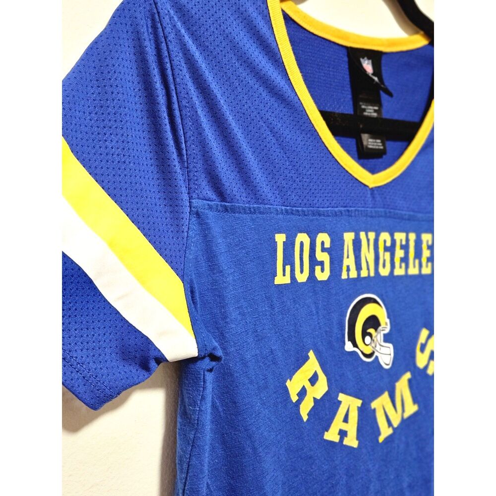 LA Rams NFL Cropped Baby Tee Blue Gold Game Day Womens S - Picture 4 of 4